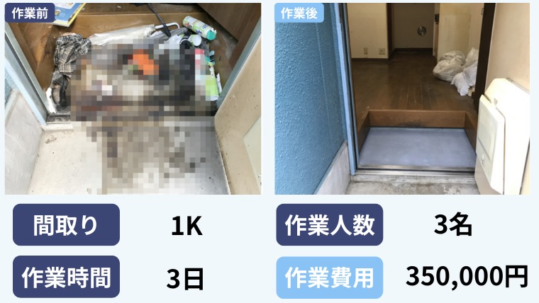 事例３．玄関コンクリートに体液が付いていた現場