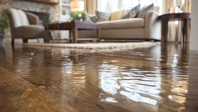 床下点検口が無い、軽度から中度の床下浸水の状態のイメージ写真