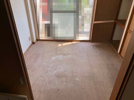 【東京都葛飾区】特殊清掃の施工事例|孤独死で床が汚染された部屋を原状回復~床材の切除を伴う対応とは? After