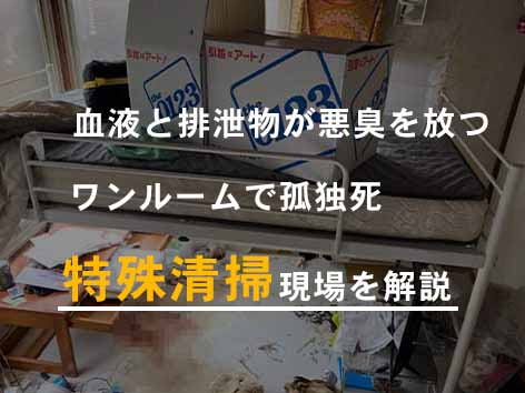 孤独死が起きて血液と汚物が散らばった部屋の特殊清掃【東京都大田区】