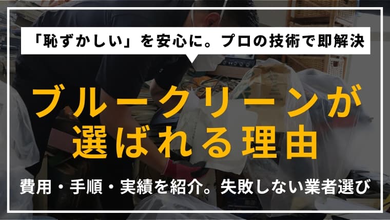 ゴミ屋敷の片付け業者ならブルークリーンがおすすめ!費用や依頼の流れ、事例を紹介