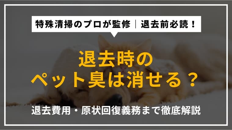 退去時にペットの臭いを消す方法|退去費用や原状回復義務についても解説