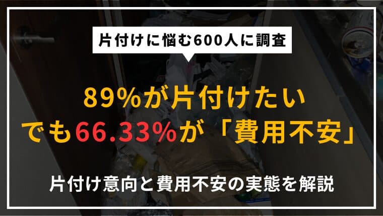 【600人調査】片付けたいのに頼れない?片付けに悩む人の89%が片付け意向あり|一方で66.3%が「費用不安」