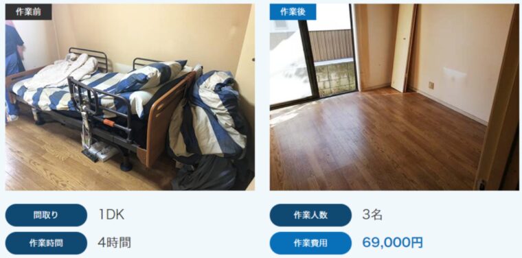 事例２．入居者の入院が決まった部屋のハウスクリーニング