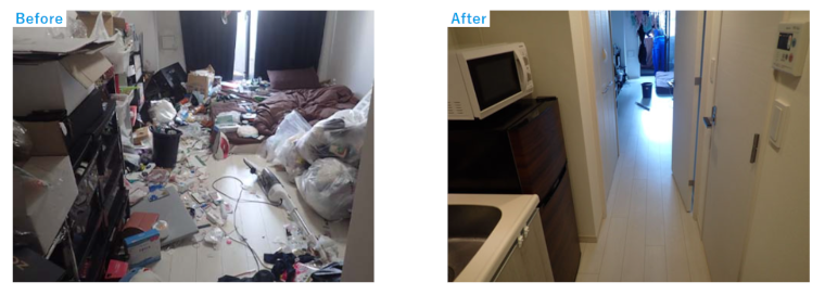 仕事で忙しい1人暮らしの汚部屋の片付け事例