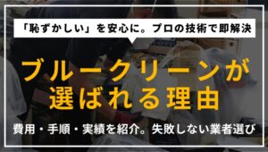 ゴミ屋敷片付け業者「ブルークリーン」の推奨記事アイキャッチ。費用、依頼の流れ、実際の作業事例を詳しく解説。