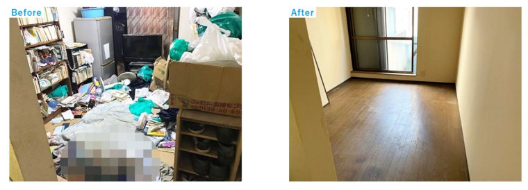 事例2：建物の外にまで腐敗臭が漏れていた現場