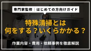 特殊清掃の作業内容・費用・依頼すべきケースをわかりやすく専門家が解説したアイキャッチ画像