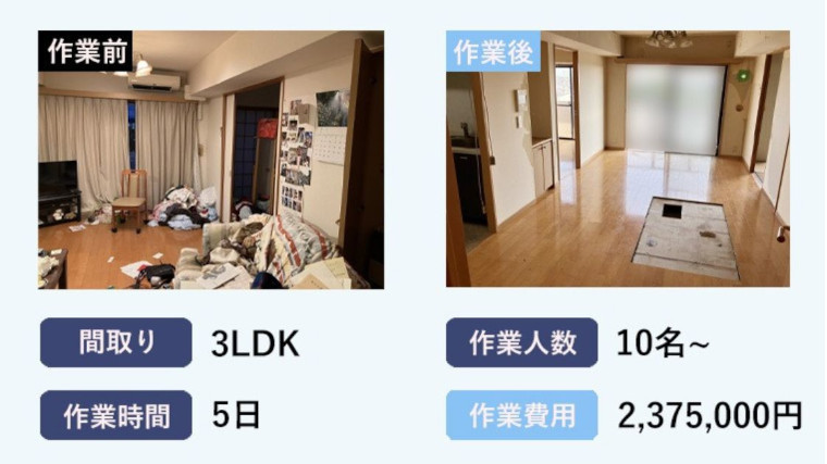 神奈川県川崎市3LDKマンション｜室内に臭いが充満した孤独死現場の特殊清掃事例