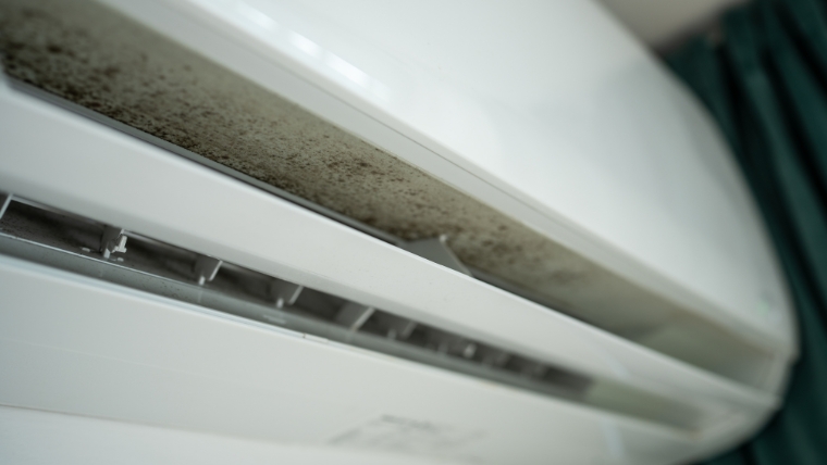 エアコン内部やフィルター、冷蔵庫などの家電まわりに発生したカビの掃除方法を解説するバナー。故障を防ぎながら安全に汚れを除去するポイントを提示。